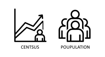 Fototapeta premium Census and population growth concept icon set line style illustration population demographics statistics analytics analysis business demography
