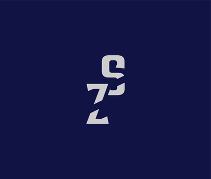 Abstract Bold Gradient Letters SZ Typography Elements Design