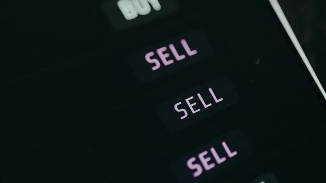 Trading interface showing BUY and SELL commands