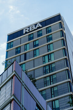 Barcelona, Spain - August 1, 2021. Logo and facade of RBA, a Spanish communication group founded in Barcelona in 1981 with a presence in the publishing of books, magazines and collectibles