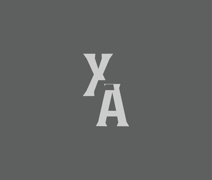 Large Capital YA alphabets in white color