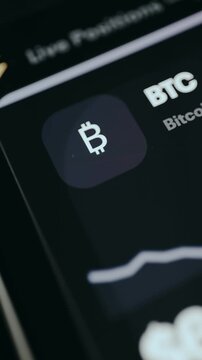 Trading platform displaying a live position view for Bitcoin