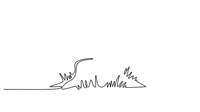Minimalist line drawing of sprouting seedling, simple black and white illustration, growth concept, eco friendly symbol video
