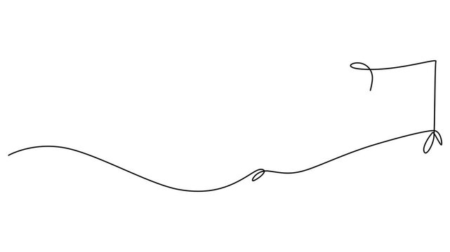Minimalist kite line drawing, simple kite icon, black and white illustration, decorative kite video