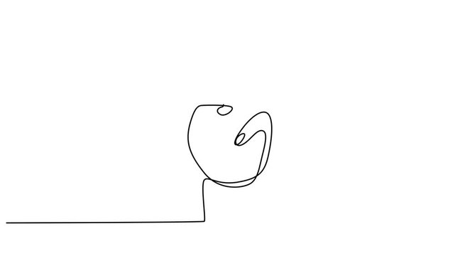 Minimalist line art hand gesture, pointing index finger, simple black outline on white background, conceptual illustration video