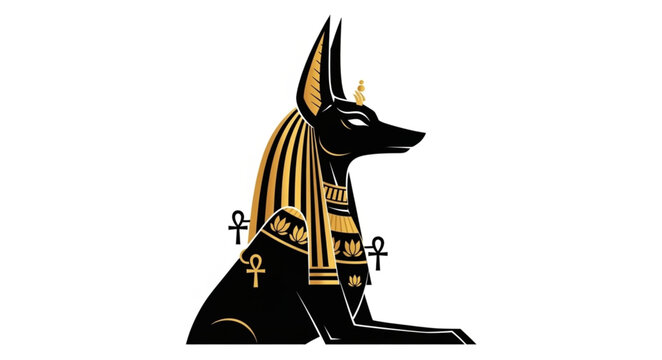 Ancient Egyptian God Anubis Jackal Deity Illustration 3.