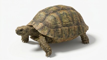 Obraz premium Large tortoise walking forward with its head and legs extended