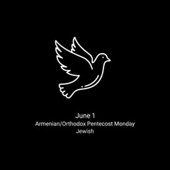 Fototapeta premium A white dove in flight on a black background with religious text below