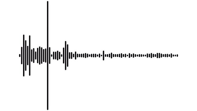 Line audio wave visualization on a transparent background,Sound waves on transparent background with alpha channel,4k sound visualizer spectrum loop,Sound Wave Animated In White Background.