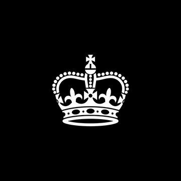 A white crown icon is centered on a solid black background