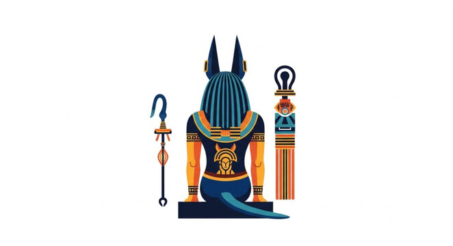 Anubis Egyptian god of the dead and mummification depicted with a jackal head.