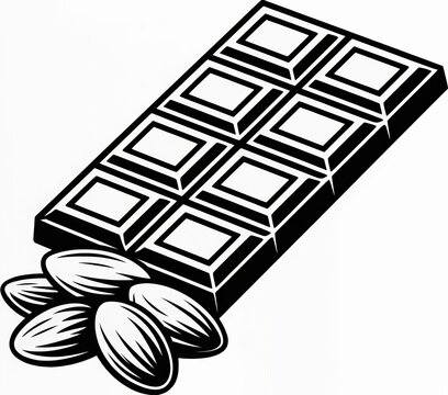Black and white of a chocolate bar with crinkled wrapper texture candy bar diagonal composition
