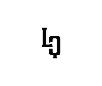 Black stylized letters L and Q intertwined  logo design