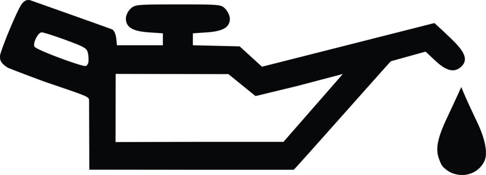 Check Engine Light Oil Change Icon Silhouette Isolated Car Maintenance Dashboard Warning Illustration