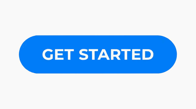 A blue button with white text that says Get Started on a white background