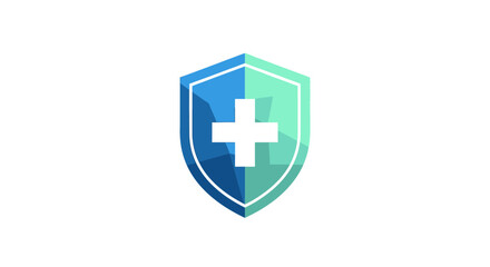 Obraz premium Medical Shield Icon Symbol of Protection and Insurance Concept on Isolated Background