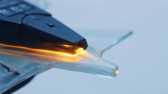 Closeup of a glowing electronic device for high-end commercial advertising