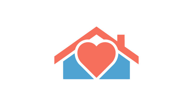 A Symbolic Representation Of Heartwarming Home And Domestic Affection, Flat Style Design
