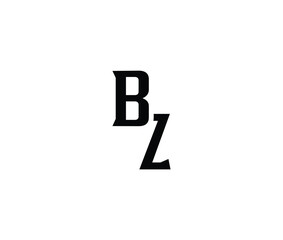 Black letter B and Z on white background  simple typography © Mahamud