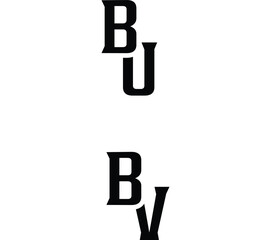 Letters B U and B V in black serif font © Mahamud