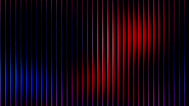Striking Lines of Light: An abstract composition featuring vertical lines illuminated by streaks of vibrant red and blue hues, creating a dynamic visual effect.