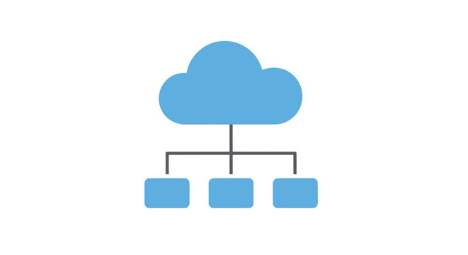 Cloud computing network diagram icon.