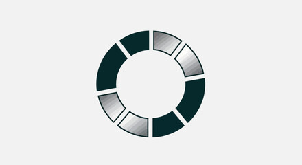Naklejka premium Abstract Chart Showing Graphical Representation Of Segments In A Circular Structure