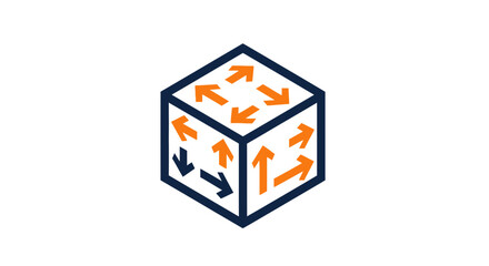 Obraz premium Abstract Cube Design Illustrating Data Flow, Information Exchange, and Global Network Connectivity