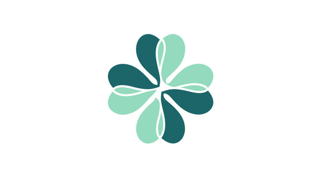 Abstract Cloverleaf Design: A Minimalist Floral and Geometric Pattern for Modern Branding