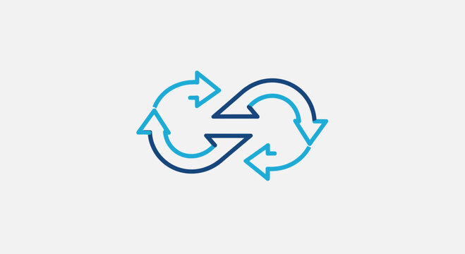 Abstract Concept of Infinite Loop or Cycle Shown In The Symbolical Circular Arrows
