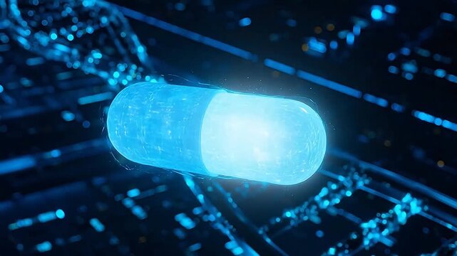 Capsule in digital network symbolizing trust, reliability, and security