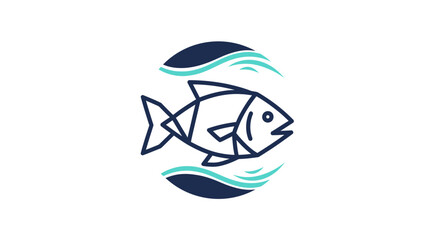 Obraz premium Abstract Fish Swimming In The Ocean Waves Symbolizing Fresh Seafood Marketing