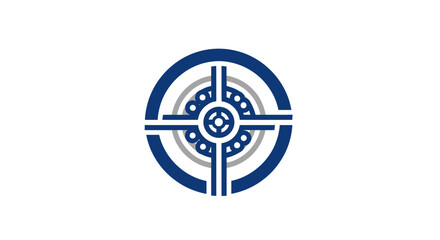 Obraz premium Abstract Geometric Emblem Representing Focus, Targeting, And Strategic Planning Visual