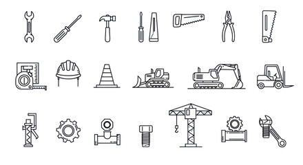 Fototapeta premium Set of construction and industrial icons