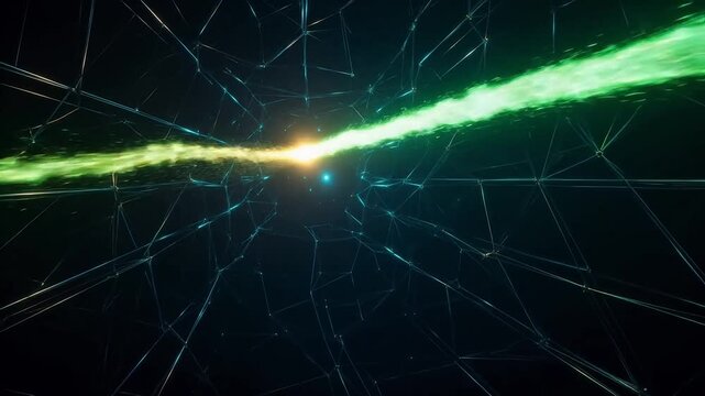 Abstract space energy beam symbolizing trust, reliability, and security