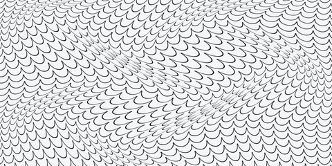 simple black fish scale wave pattern for banner poster background. © kowsar