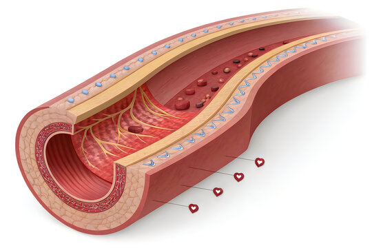 Cross-sectional diagram of the human small intestine showing internal structure and villi.