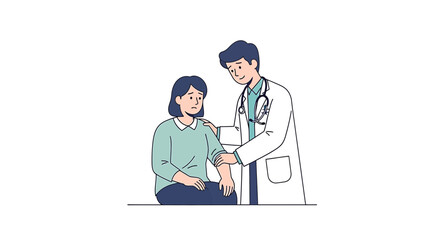 Fototapeta premium Doctor examining patient's arm, medical consultation, healthcare concept