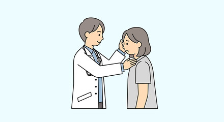 Obraz premium Doctor examining patient's throat, medical check-up, healthcare concept