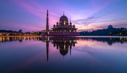 Obraz premium Putra Mosque Putrajaya at Dusk