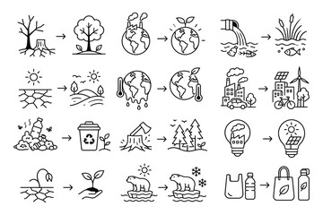 Fototapeta premium Illustrations of sustainable environmental practices and conservation efforts