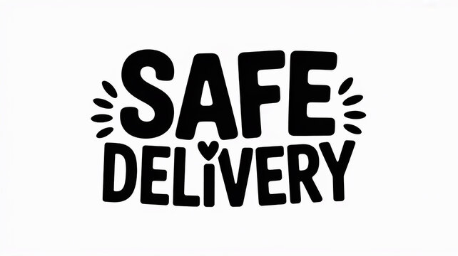 Safe Delivery Icon with Heart and Dots Illustration