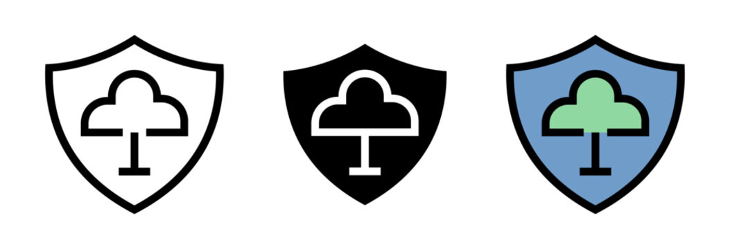 Conjunto de iconos de protecci&oacute;n ambiental. Seguridad ecol&oacute;gica, conservaci&oacute;n natural, defensa del entorno, sostenibilidad global, cuidado verde. Ilustraci&oacute;n vectorial