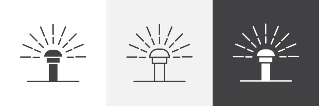 Lawn sprinkler icon element for design projects and web designs
