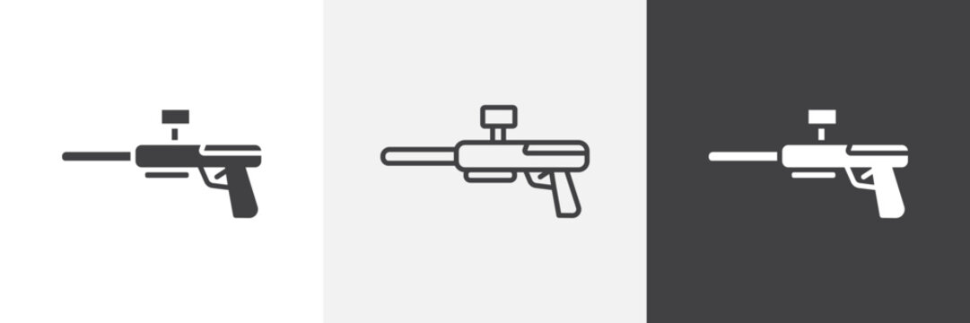 Paintball gun icon element for design projects and web designs
