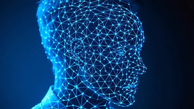 Digital human head wireframe perfect for real estate and architectural showcases
