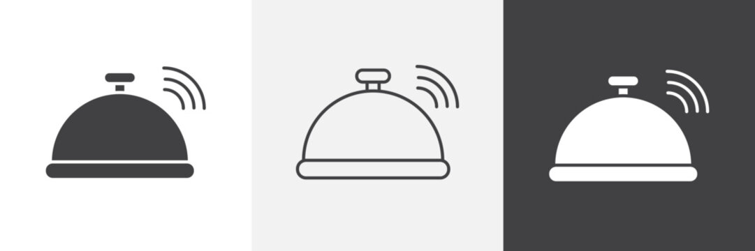 Reception bell icon element for design projects and web designs