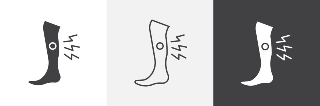 Shin pain icon element for design projects and web designs