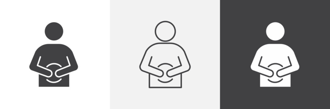 Stomachache icon element for design projects and web designs