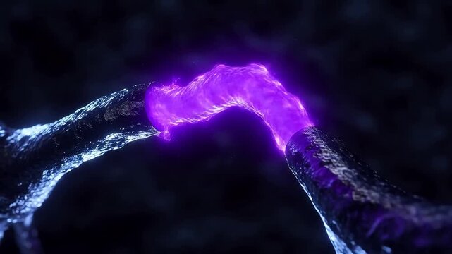 Two tubes emitting purple energy for creative digital media and web design